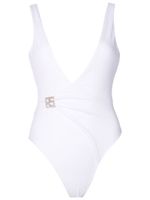 Amir Slama maillot de bain nervuré à boucle logo - Blanc - thumbnail