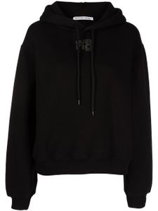Alexander Wang hoodie en coton à logo texturé - Noir