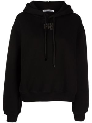 Alexander Wang hoodie en coton à logo texturé - Noir