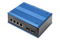 Digitus DN-651149 netwerk-switch Unmanaged Gigabit Ethernet (10/100/1000) Power over Ethernet (PoE) Zwart, Blauw - thumbnail