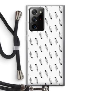 Pluimen: Samsung Galaxy Note 20 Ultra / Note 20 Ultra 5G Transparant Hoesje met koord