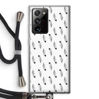 Pluimen: Samsung Galaxy Note 20 Ultra / Note 20 Ultra 5G Transparant Hoesje met koord Pluimen: Samsung Galaxy Note 20 Ultra / Note 20 Ultra 5G Transparant Hoesje met koord