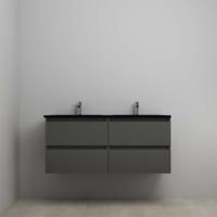 On-Line Onderkast - 120 cm - Voorgemonteerd - Ladestructuur - Acryl Wastafel - 2 Kraangaten - Mat Antraciet