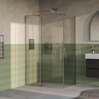BRAUER Stellar Douchecabine - 120x80x200cm - draaideur - glascoating - omkeerbaar - helder glas - Geborsteld RVS PVD GS-SRC1H12080200NG