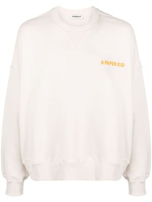 A Paper Kid sweat en coton à logo imprimé - Tons neutres