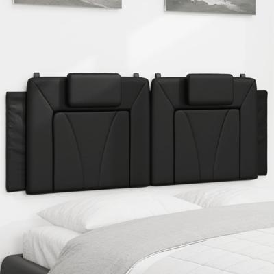 Hoofdbordkussen 120 cm kunstleer zwart