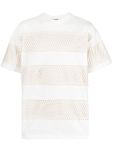 MSGM t-shirt à empiècement en résille - Blanc