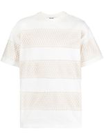 MSGM t-shirt à empiècement en résille - Blanc