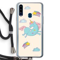 Vliegende eenhoorn: Samsung Galaxy A20s Transparant Hoesje met koord