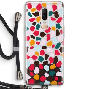 Colored Giraffe: OnePlus 6 Transparant Hoesje met koord