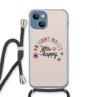 Happy days: iPhone 13 mini Transparant Hoesje met koord