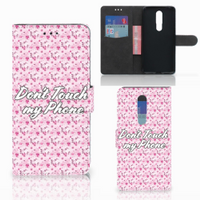 Nokia 3.1 Plus Portemonnee Hoesje Flowers Pink DTMP - thumbnail