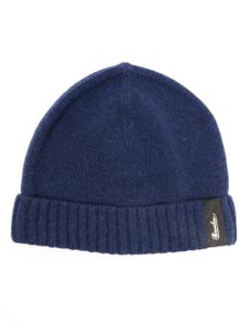 Borsalino bonnet en cachemire à patch logo - Bleu