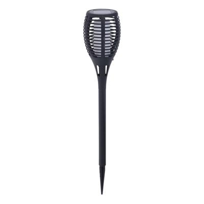 Pro Garden Solar fakkels/toorts - zwart - met vlam effect - zonne-energie - 49 cm - tuinverlichting