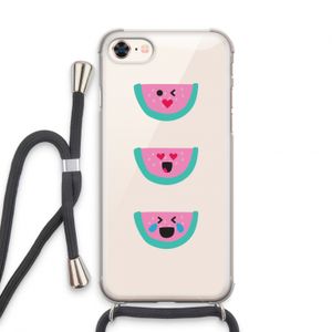 Smiley watermeloen: iPhone 7 Transparant Hoesje met koord