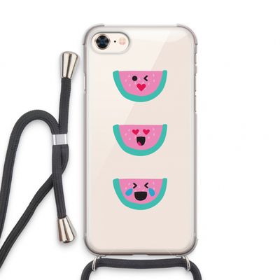 Smiley watermeloen: iPhone 7 Transparant Hoesje met koord