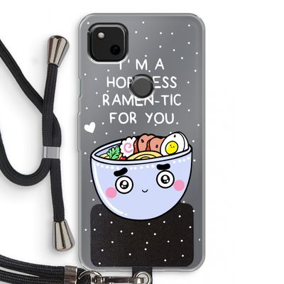I'm A Hopeless Ramen-Tic For You: Pixel 4a Transparant Hoesje met koord