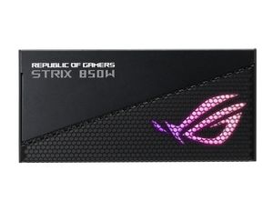 ASUS ROG STRIX 850W Gold Aura Edition voeding 3x PCIe, 1x 12VHPWR, kabelmanagement