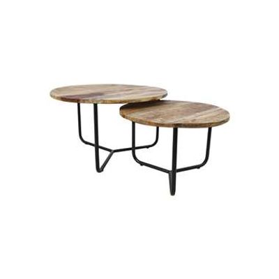 HSM Collection salontafel Leano (2 stuks) - naturel/zwart