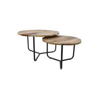 HSM Collection salontafel Leano (2 stuks) - naturel/zwart