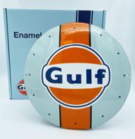 Gulf Racing Emaille Bord 30 cm Rond - Officieel Gelicentieerd door Bennies Fifties