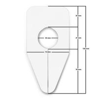 Maataanduider ovaal wit onbedrukt 15x7,3