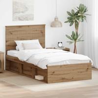 Bedframe Ambachtelijk eiken 100 x 200 cm Massief grenenhout