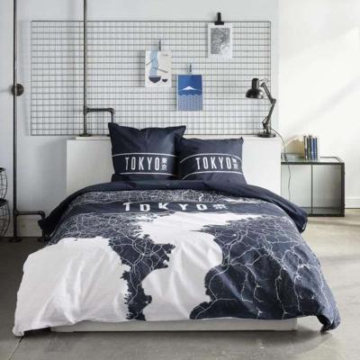 Beddengoedset - TODAY - JAVA - 2 personen - 240x220 cm - Katoen - Tokyo print - Donkerblauw