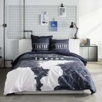 Beddengoedset - TODAY - JAVA - 2 personen - 240x220 cm - Katoen - Tokyo print - Donkerblauw