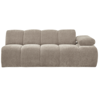 Woood Mojo 2-zits bank arm rechts ribstof Donkerzand