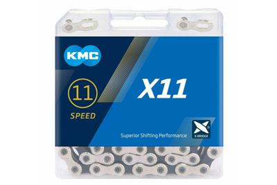 KMC X11 Ketting 11-speed 118 zilveren schakels - Zwart KMC X11 Ketting 11-speed 118 zilveren schakels - Zwart