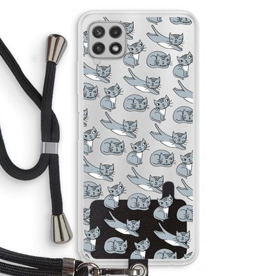 Poezen: Samsung Galaxy A22 4G Transparant Hoesje met koord