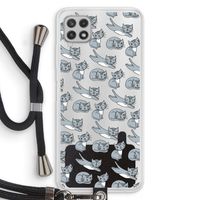 Poezen: Samsung Galaxy A22 4G Transparant Hoesje met koord