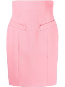 Balmain jupe crayon en laine à taille haute - Rose