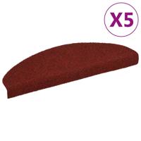 VidaXL Trapmatten zelfklevend 5 stuks 65x21x4 cm bordeaux rood halfrond groot