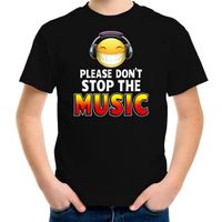 Funny emoticon t-shirt Please dont stop the music zwart kids - thumbnail