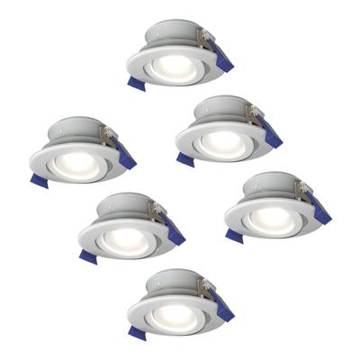 Set van 6 Lima LED inbouwspots - 5 Watt 400 lumen - 6000K daglicht wit - GU10 - Dimbaar - Rond - Kantelbaar - IP65 waterdicht - Wit - Voor binnen, buiten en badkamer