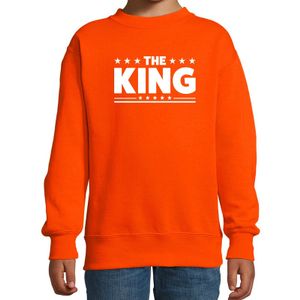 The King tekst sweater oranje kids