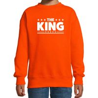 The King tekst sweater oranje kids