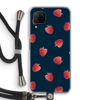 Framboosjes: Huawei P40 Lite Transparant Hoesje met koord Framboosjes: Huawei P40 Lite Transparant Hoesje met koord