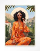 Urban Cotton Wandkleed 'Mia' 80 x 110cm in Floating Frame - off white