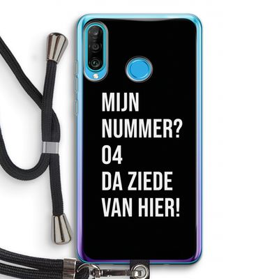 Da ziede van hier - Zwart: Huawei P30 Lite Transparant Hoesje met koord