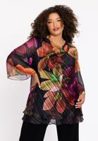 Yoek Tuniek waterfall Floria lurex | Zwart | Maat 38/40
