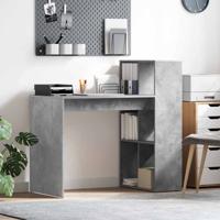 Bureau met plank Beton Grijs 108 x 55 x 103.5 cm Bewerkt hout