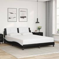 Bedframe zonder matras "Zadar" kunstleer zwart en wit 160x200 cm