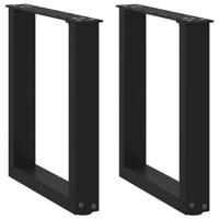 Salontafelpoten 2 st U-vormig 28x(42-43) cm staal zwart