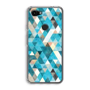 Gekleurde driehoekjes blauw: Google Pixel 3a Transparant Hoesje