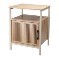 Nachtkastje - bruin/wit - metaal/mdf - 43 x 33 x 55 cm - Slaapkamer