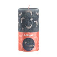 Bolsius silhouette rustiekkaars 130/68 slate blue