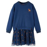 VidaXL Kinderjurk met lange mouwen 92 marineblauw